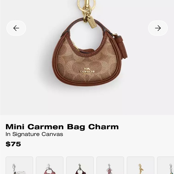 Coach Mini Carmen Bag Charm - Brown and Gold - Picture 4 of 5